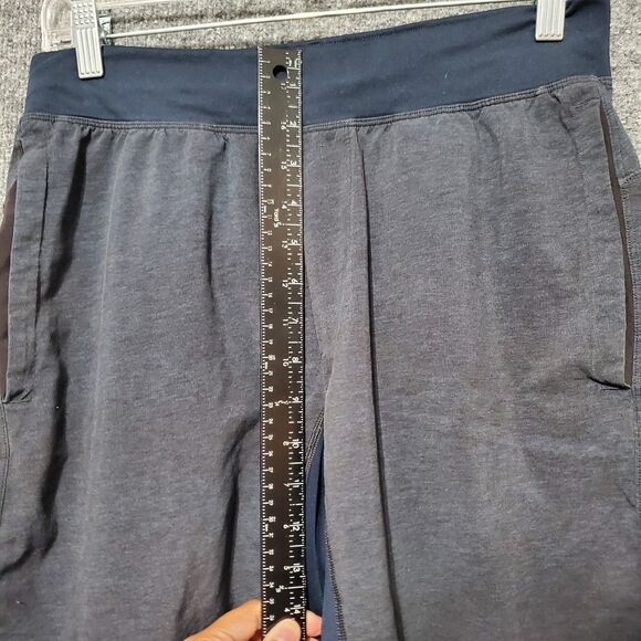 Lululemon Mens Drawstring Athletic Shorts Size Medium Navy Grey Casual Gym - Picture 11 of 16